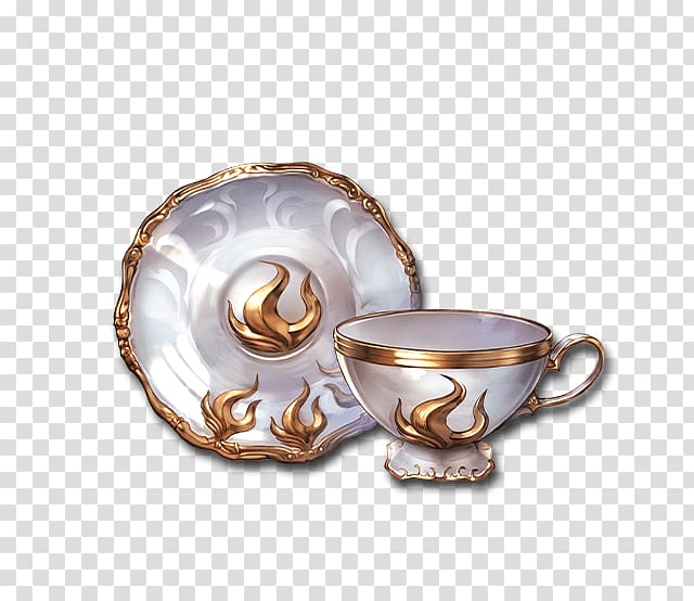 Granblue Fantasy Saucer Coffee cup Weapon Porcelain, cup and saucer transparent background PNG clipart
