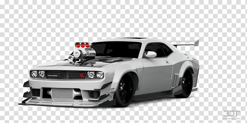 white Dodge Challenger coupe, Sports car Bumper Performance car Muscle car, car transparent background PNG clipart