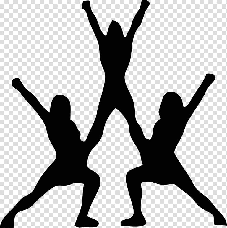Cheerleading Stunt Silhouette Sport , Silhouette transparent background PNG clipart