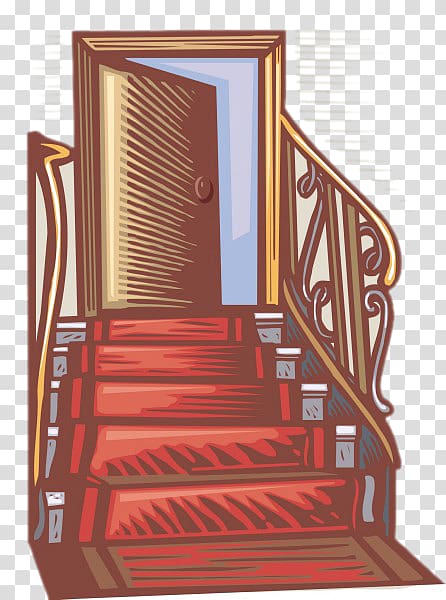 Door Carpet Stairs Illustration, Stairs door transparent background PNG clipart