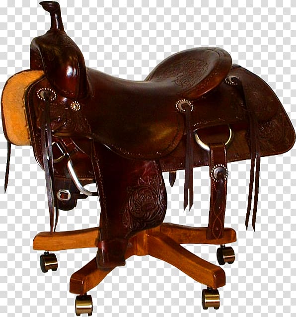 Horse Table Saddle Furniture Bar stool, cowboy design transparent background PNG clipart
