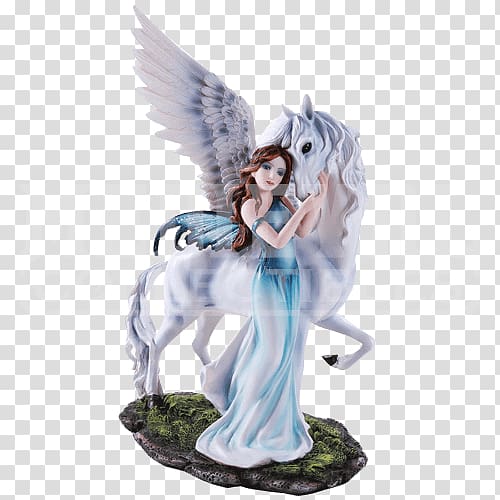 The Fairy with Turquoise Hair Figurine Statue Pegasus, Pegasus statue transparent background PNG clipart