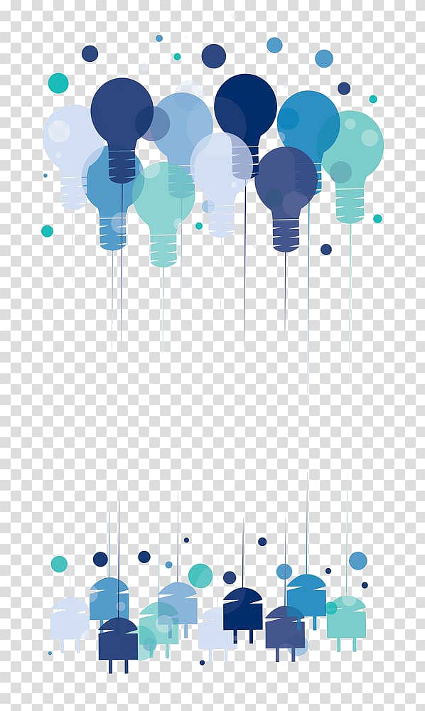 Incandescent light bulb Lamp Illustration, Blue hand-painted flat fluorescent lamp transparent background PNG clipart