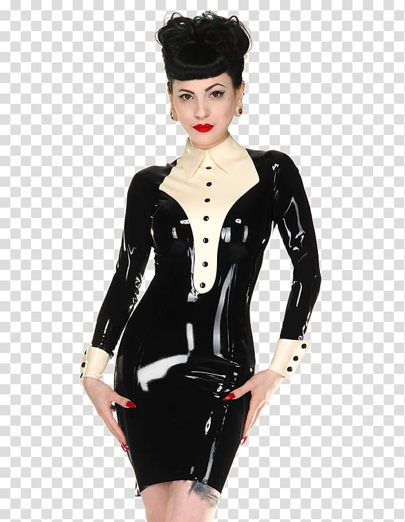 Latex clothing Catsuit Latex mask, latex black dress transparent background PNG clipart
