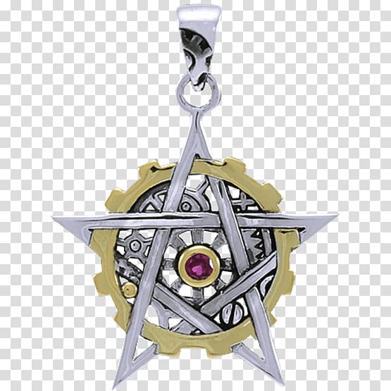 Pentagram Jewellery Charms & Pendants Pentacle Steampunk, steampunk gear transparent background PNG clipart