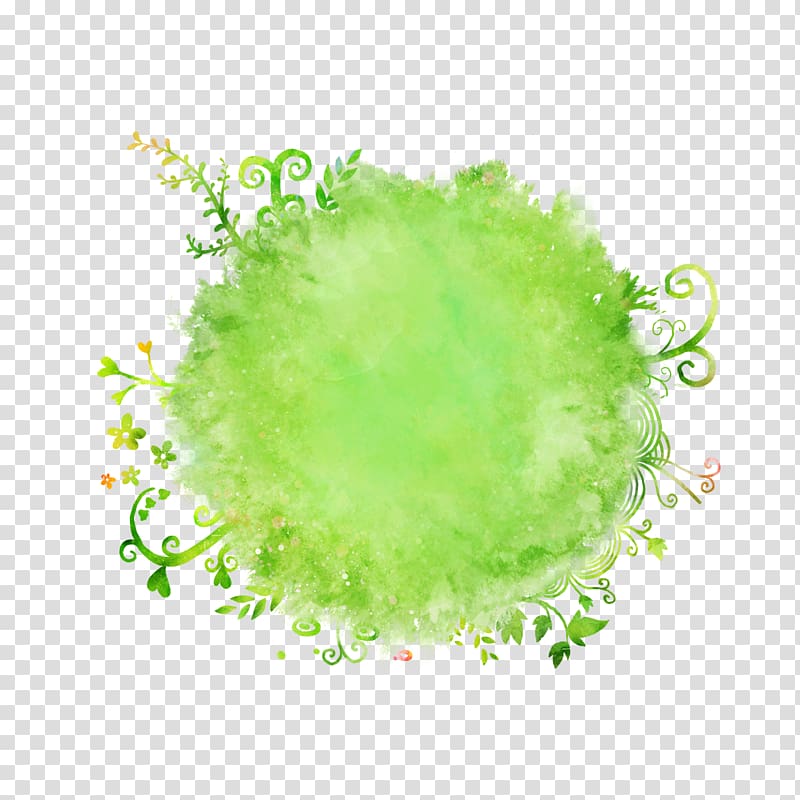 round green leaves illustration, Watercolor painting Brush, Background Circle transparent background PNG clipart