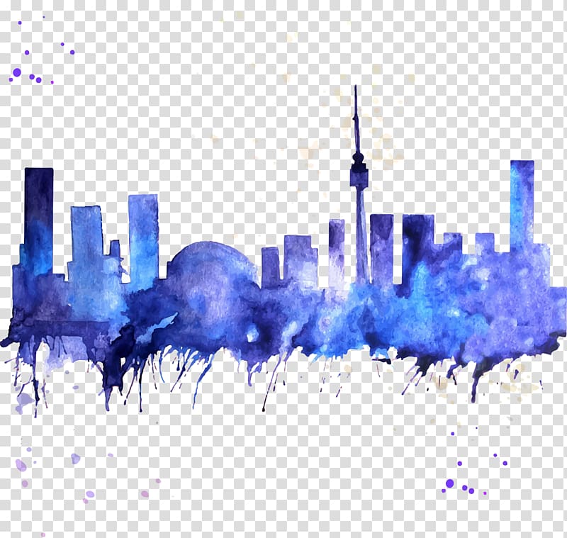 Toronto Watercolor painting Skyline, painting transparent background PNG clipart
