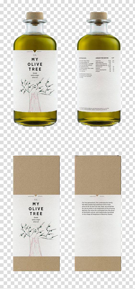 Greek cuisine Olive oil Packaging and labeling Bottle, Olive bottle packaging design transparent background PNG clipart