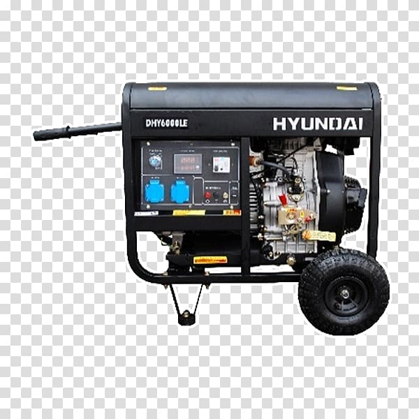 Electric generator Hyundai Diesel generator Three-phase electric power Diesel engine, hyundai transparent background PNG clipart