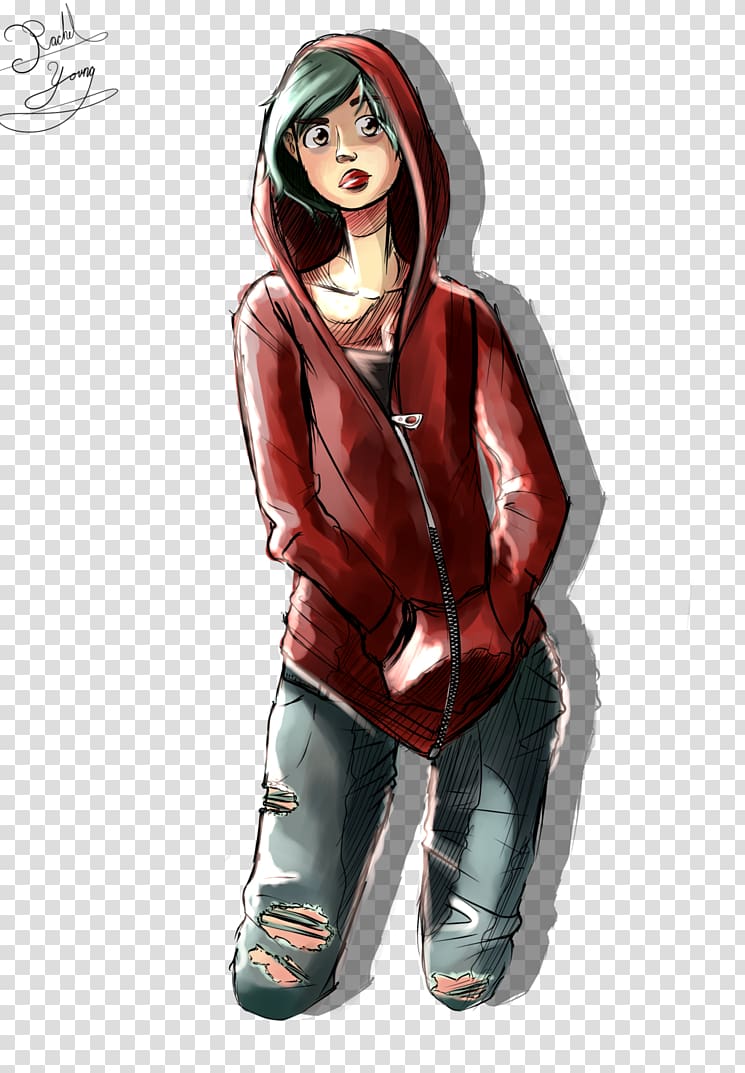 Hoodie Outerwear Drawing Art Sketch, Selfportrait transparent background PNG clipart