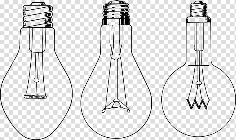 Incandescent light bulb Lamp Line art Drawing, light transparent background PNG clipart