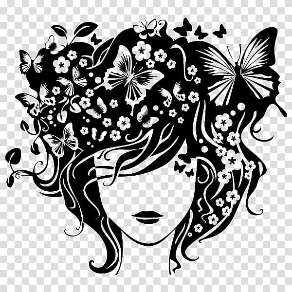 Hairdresser Wall decal Birthday Beauty Parlour, butterflies transparent background PNG clipart