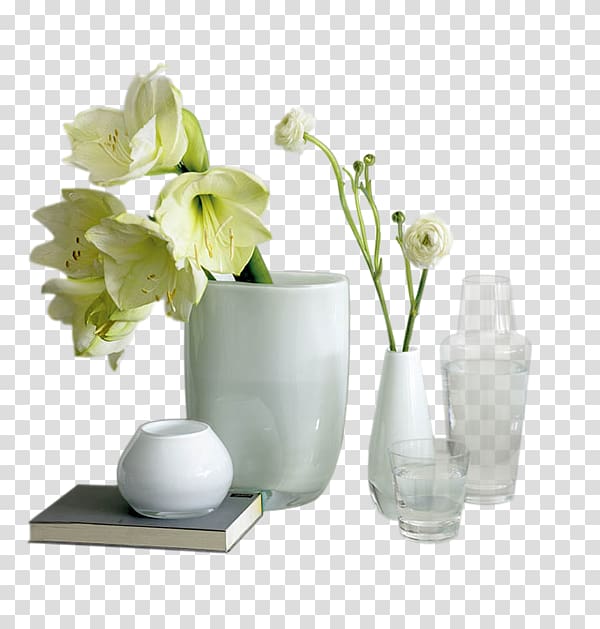 white flowers in white vase, Vase Interior Design Services Flower Painting, vases transparent background PNG clipart