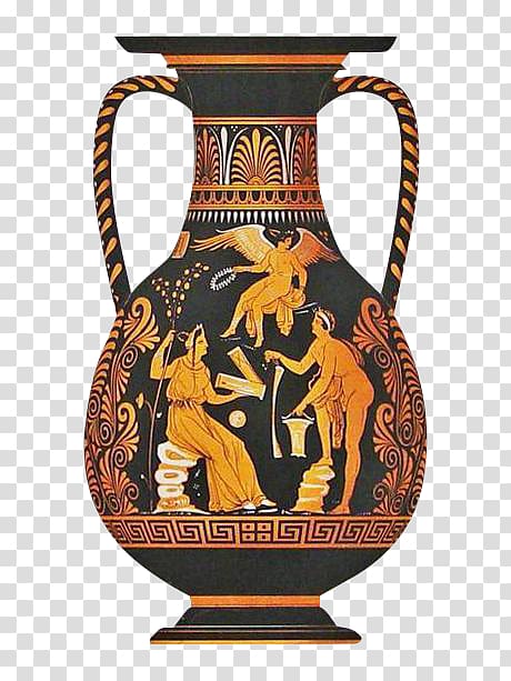 Pottery of ancient Greece Vase Pitcher Ancient Greek, vase transparent background PNG clipart