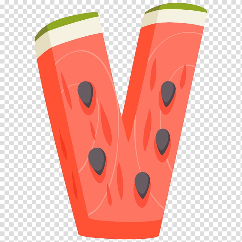 Fruit Strawberry Watermelon Letter, V transparent background PNG clipart