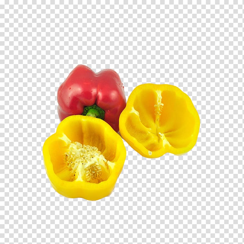 Bell pepper Habanero Yellow pepper Vegetable, Kind of colorful pepper yellow pepper transparent background PNG clipart