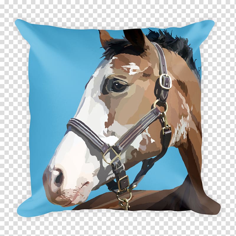 Bridle Horse Stallion Pillow Halter, hand-painted square transparent background PNG clipart