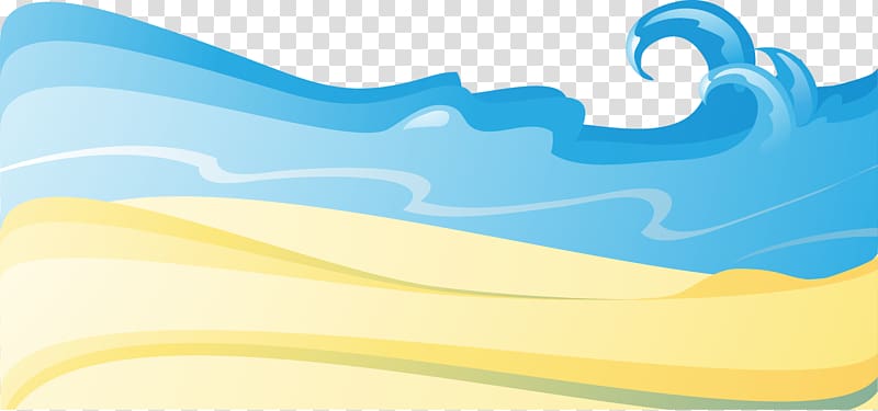 Sandy Beach, Blue sea transparent background PNG clipart