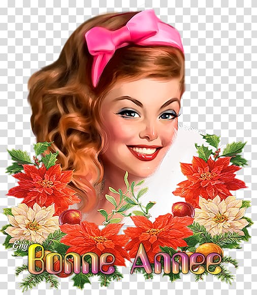 Bonne et heureuse année Hair coloring Floral design Cut flowers 0, Miss Virginia transparent background PNG clipart