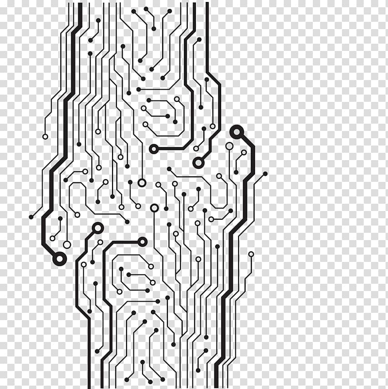 black wire lines illustration, Printed circuit board Electronic circuit Integrated circuit, Chip lines transparent background PNG clipart