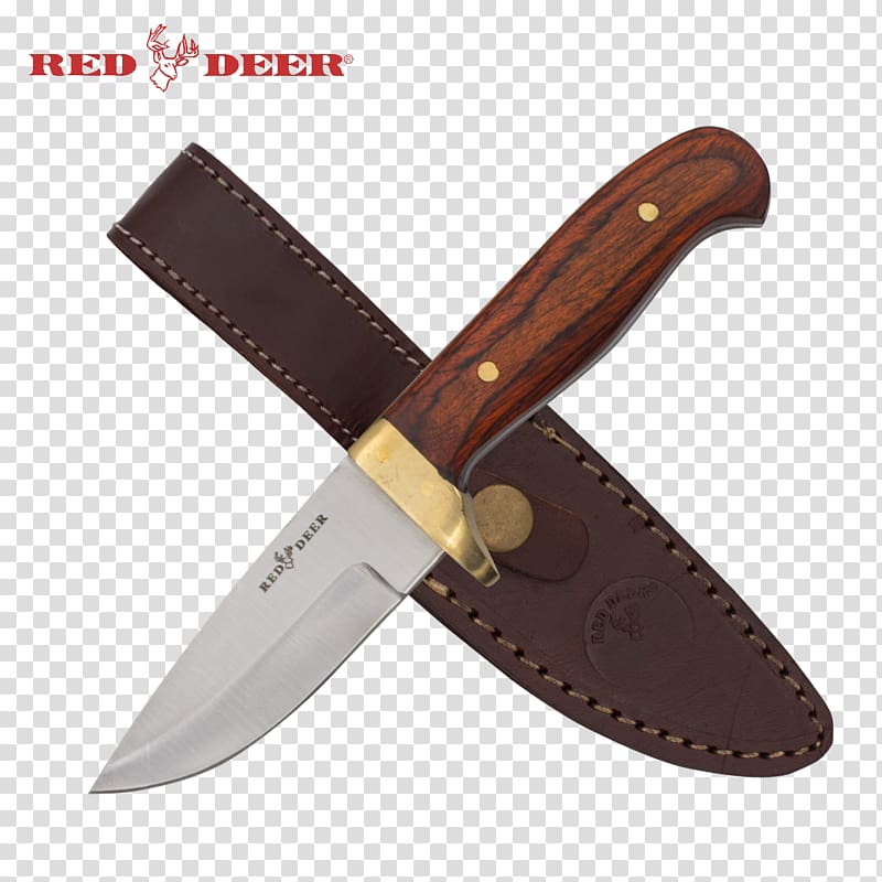 Bowie knife Hunting & Survival Knives Blade Drop point, wooden cutlery transparent background PNG clipart