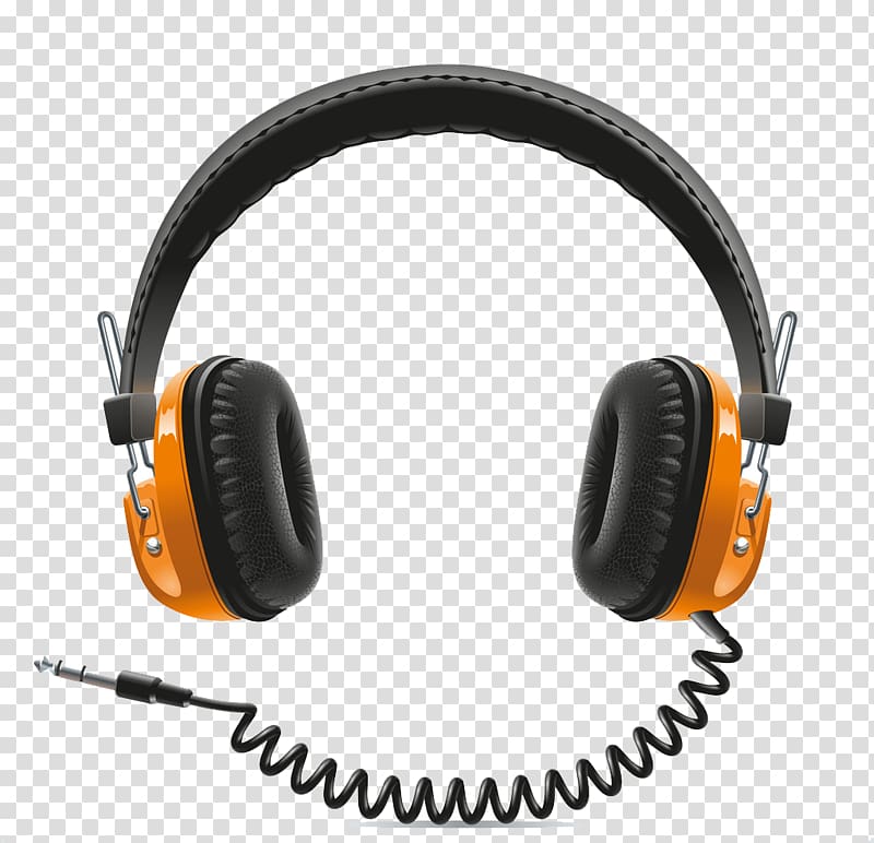 Microphone Headphones Headset, Black Headphones transparent background PNG clipart