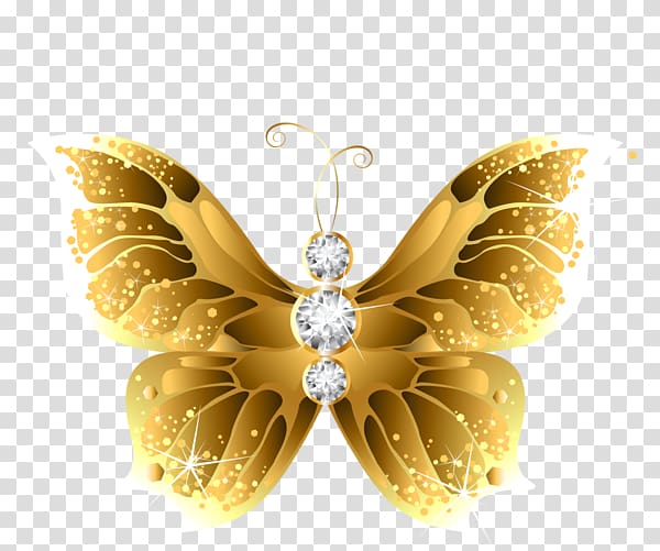 Butterfly Insect Gold Desktop , golden flowers transparent background PNG clipart