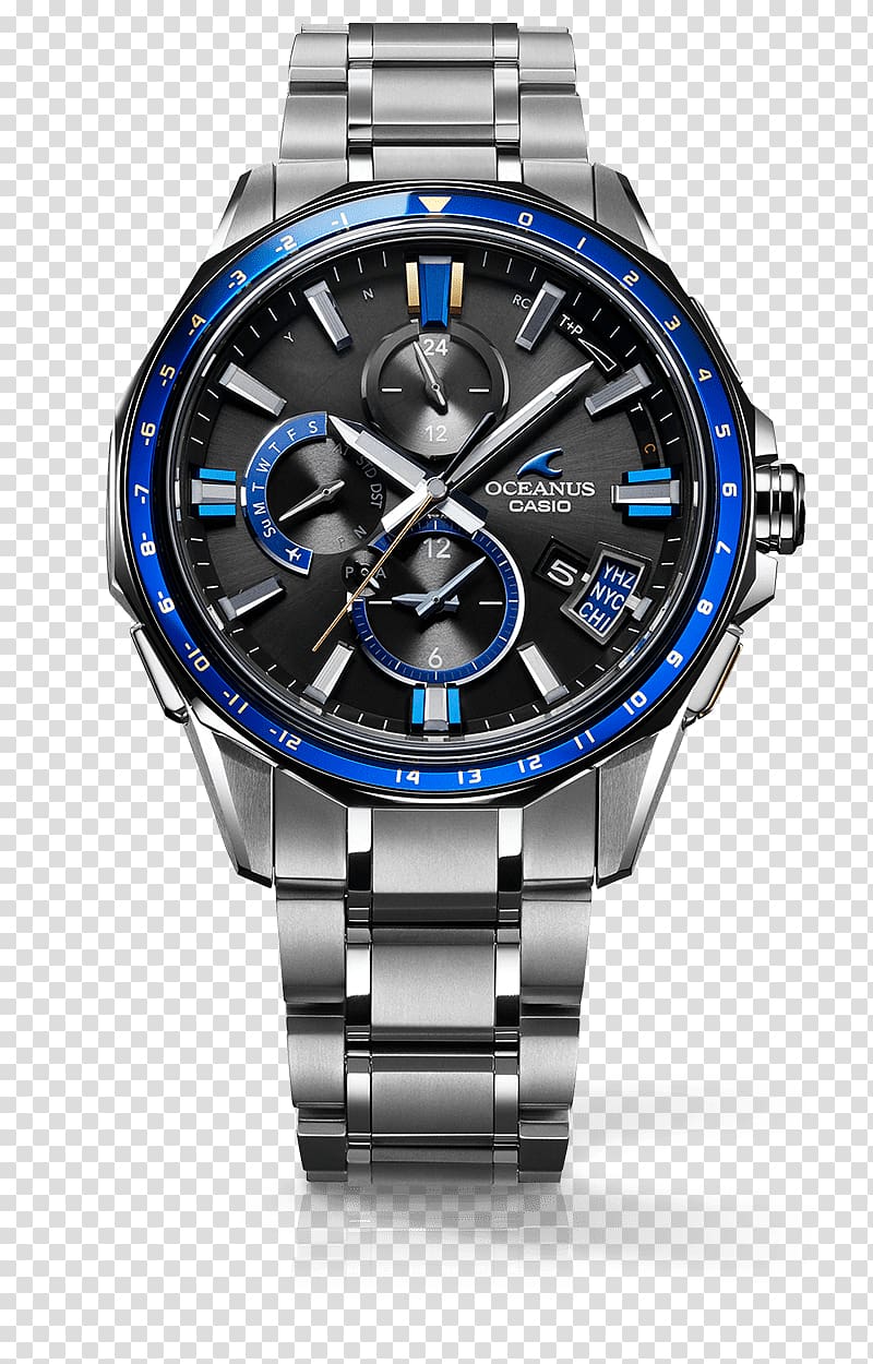 Casio Oceanus Watch Sapphire Radio clock, watch transparent background PNG clipart