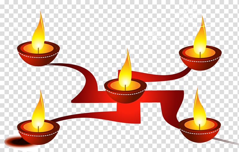 candelabra illustration, Diwali Happiness Diya Hinduism Greeting & Note Cards, Realistic candle flame transparent background PNG clipart