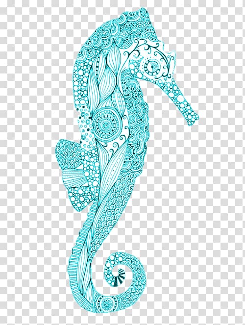 blue seahorse illustration, New Holland seahorse Drawing Tattoo , seahorse transparent background PNG clipart
