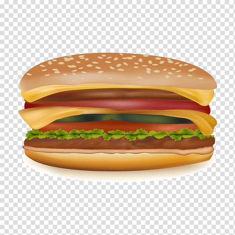 Cheeseburger Hamburger Breakfast sandwich Hot dog Ham and cheese sandwich, Multi-layer sandwich burger transparent background PNG clipart