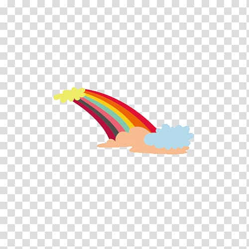 Rainbow Sky Cartoon, Colorful rainbow clouds transparent background PNG clipart