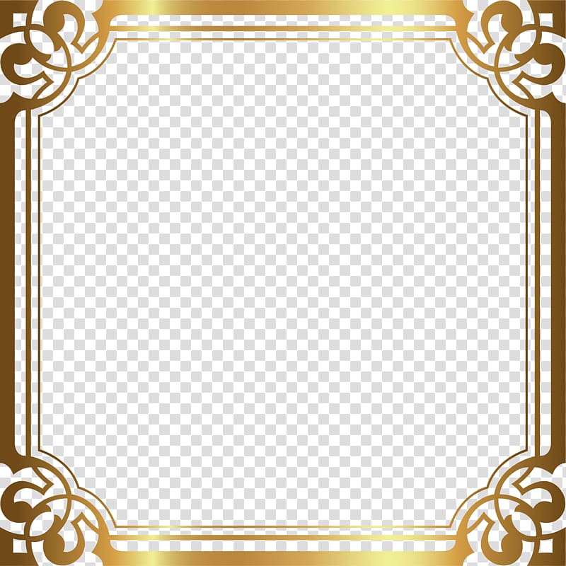 luxury gold border transparent background PNG clipart