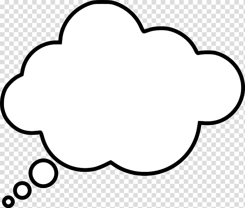 Speech balloon Thought Bubble , Think Bubble, black and white cloud template transparent background PNG clipart