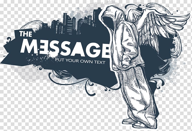The Message put your own text angel illustration, Euclidean Illustration, Graffiti theme music transparent background PNG clipart