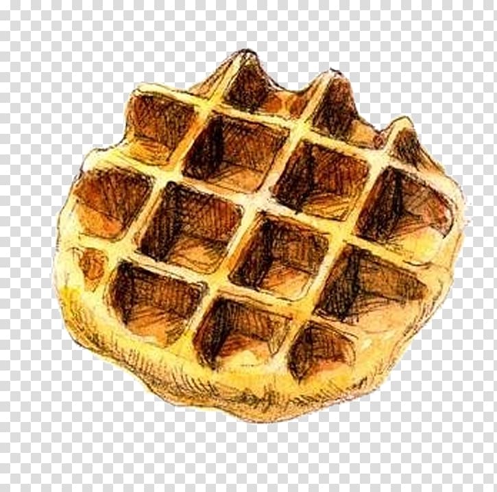 Belgian waffle Icon, Hand-painted cookies transparent background PNG clipart