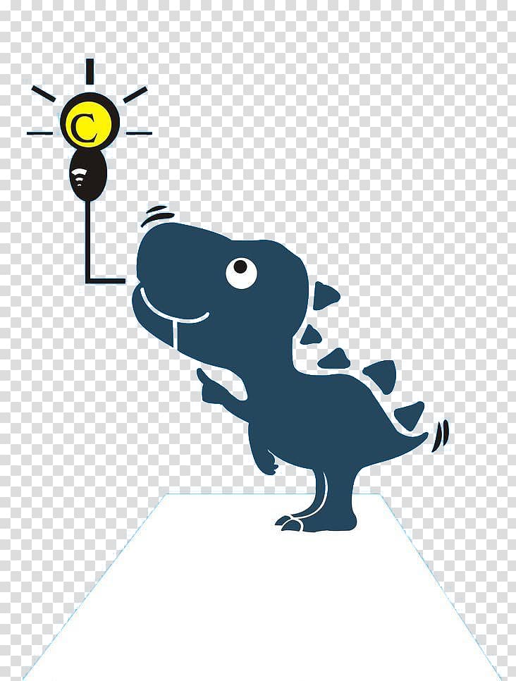 Drawing Dinosaur Cartoon, Blue cartoon dinosaur element transparent background PNG clipart