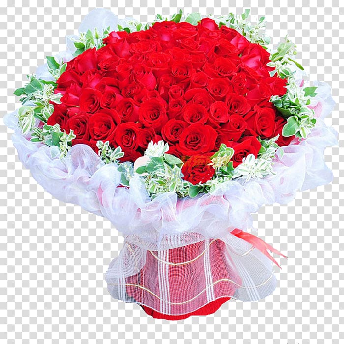 Flower Beach rose u9001u82b1 Nosegay Blomsterbutikk, Large bouquet of red roses transparent background PNG clipart