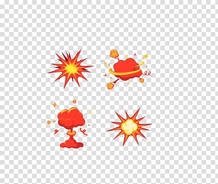 Explosion Cartoon Bomb Illustration, Hand-painted explosion effect transparent background PNG clipart