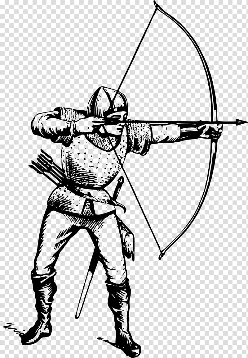 Middle Ages Archery Bow and arrow Drawing , archery transparent background PNG clipart