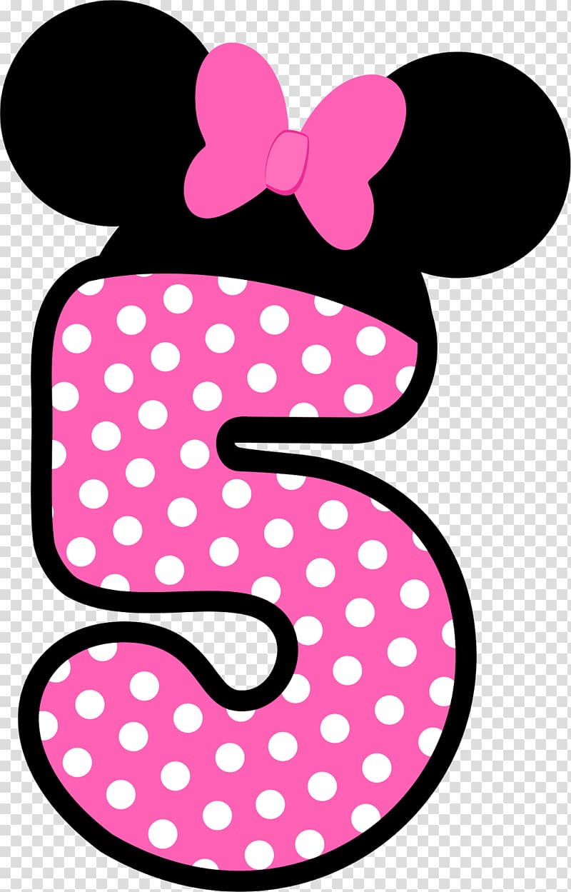 Minnie Mouse number 5 , Minnie Mouse Mickey Mouse Anna , MINNIE transparent background PNG clipart
