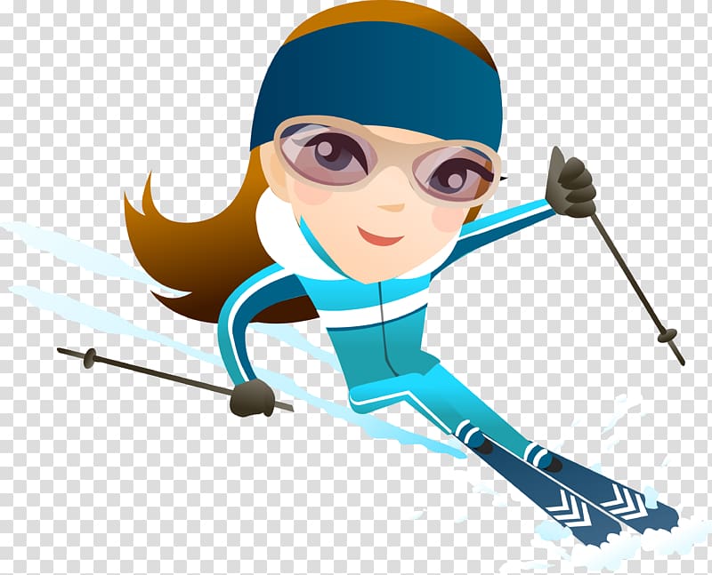 Cartoon Animation Winter Skiing, Animation transparent background PNG clipart