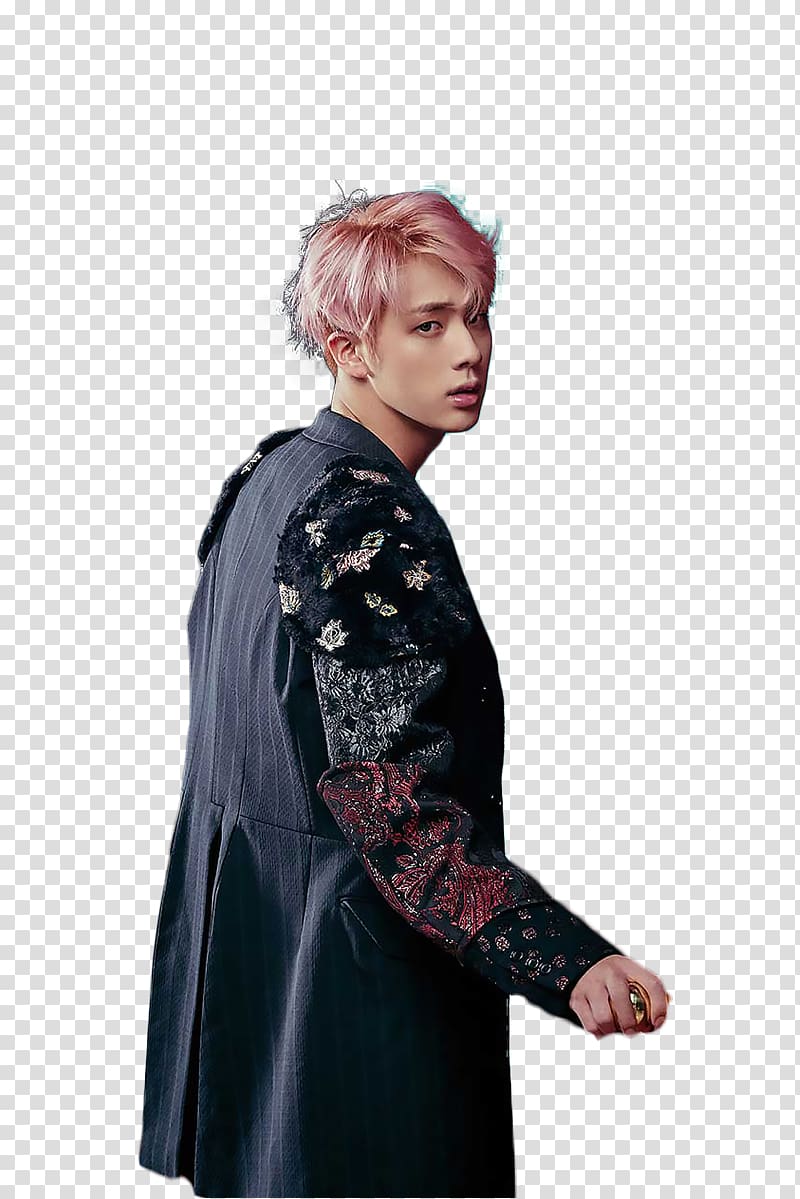 man in black floral coat, Jin BTS Wings Awake K-pop, wings transparent background PNG clipart