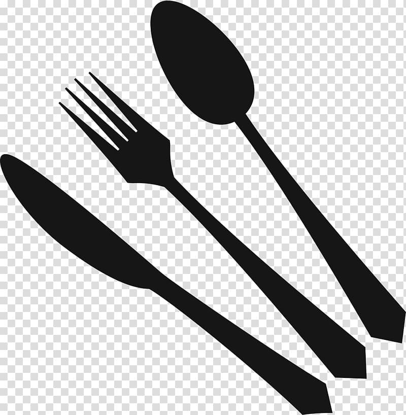 Knife Fork Spoon, Black simple knife and fork transparent background PNG clipart