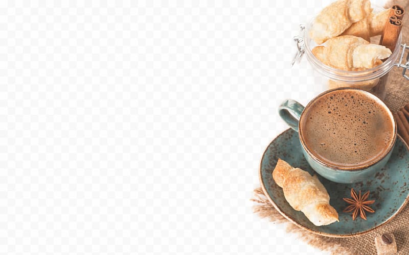 Coffee milk Hot chocolate Desktop Coffee bean, Сroissant transparent background PNG clipart