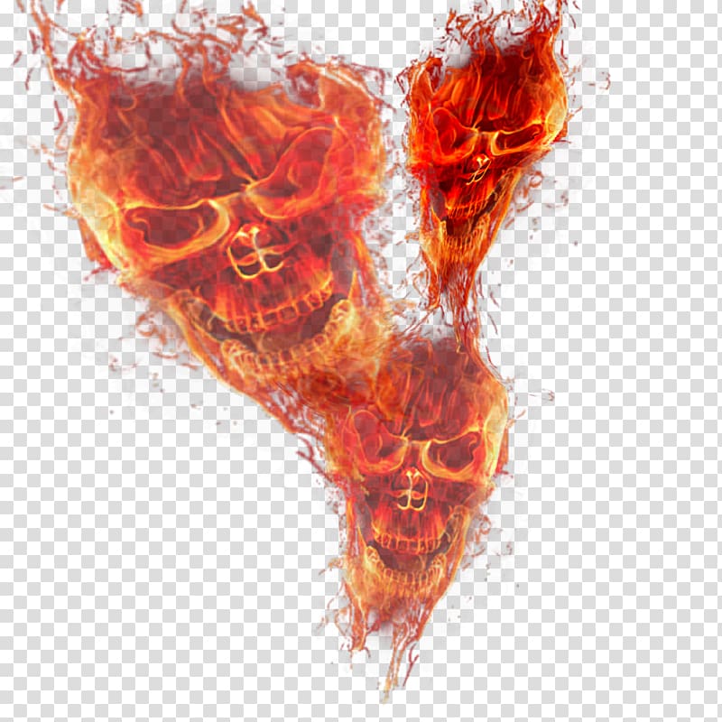 Light Fire Skull Flame, skull transparent background PNG clipart