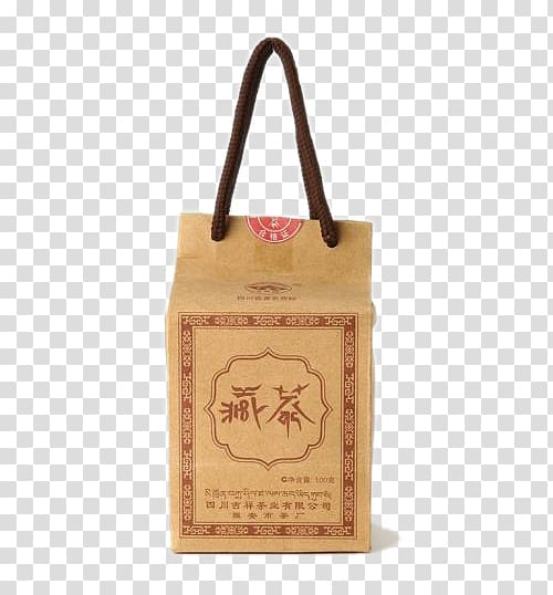 Butter tea Tibeti Chinese tea, Gift box bag with tea transparent background PNG clipart