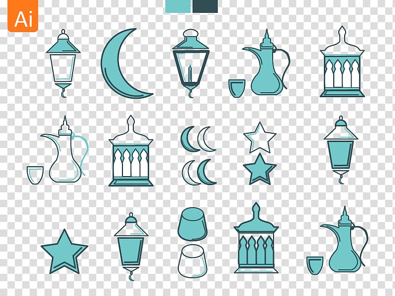 blue lamps and containers illustration, Ramadan Computer Icons Symbol, Ramadan transparent background PNG clipart