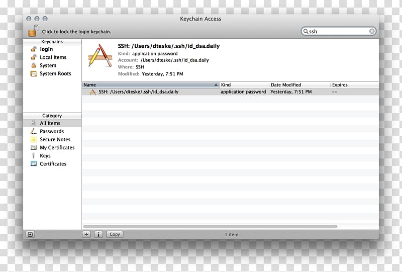 macOS Password Keychain Access Computer Software, key transparent background PNG clipart