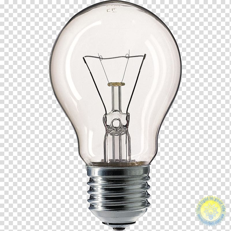 Incandescent light bulb Edison screw Lighting Lamp, IDEA transparent background PNG clipart